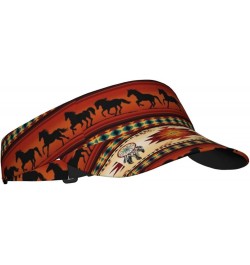 Cute Indian Native American Sport Sun Visor Hats Adjustable Empty Top Baseball Cap Ball Caps for Women and Men Native America...