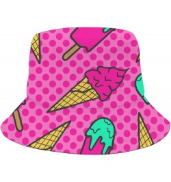 Cool Bucket Hats ice Cream Doodles Bucket Hats Sweet Flodable Womens Hat Swimming Pool Accessories for Dance Summer 5 $9.15 B...