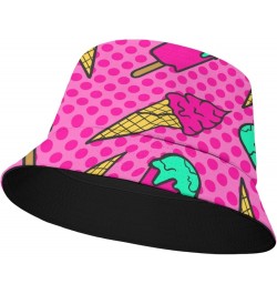 Cool Bucket Hats ice Cream Doodles Bucket Hats Sweet Flodable Womens Hat Swimming Pool Accessories for Dance Summer 5 $9.15 B...