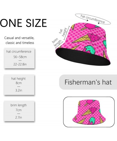 Cool Bucket Hats ice Cream Doodles Bucket Hats Sweet Flodable Womens Hat Swimming Pool Accessories for Dance Summer 5 $9.15 B...