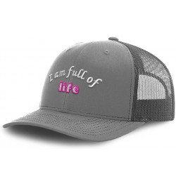 Trucker Hat Baseball Cap I Am Full of Life Style B Cotton Dad Hats for Men & Women Grey $14.27 Baseball Caps