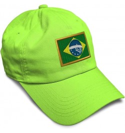 Soft Baseball Cap Brazil Futbol America Cup Dad Hats for Men & Women Lime $16.23 Baseball Caps