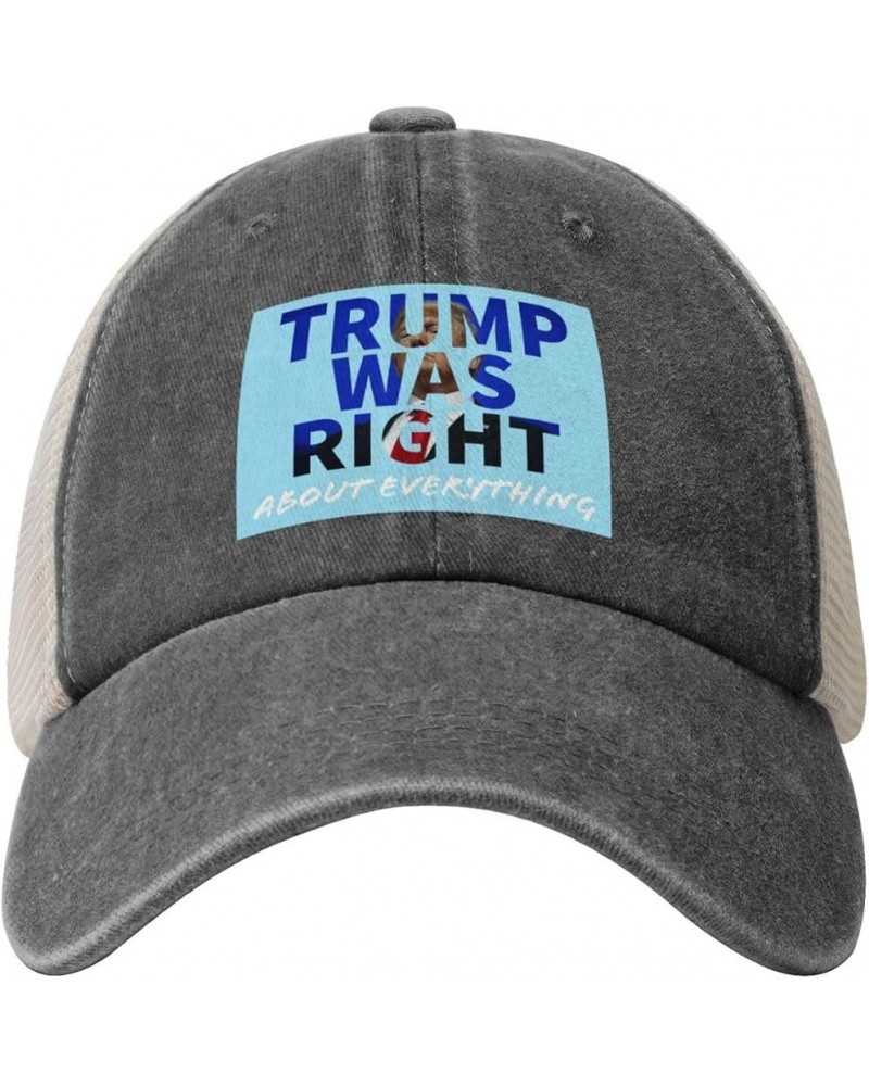 Trump was Right About Everything Baseball Cap for Women Mens Hats Retro Mesh Caps Dad Hat Deep Heather $10.74 Baseball Caps