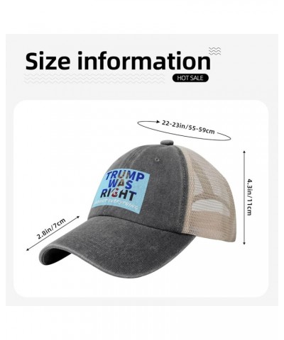 Trump was Right About Everything Baseball Cap for Women Mens Hats Retro Mesh Caps Dad Hat Deep Heather $10.74 Baseball Caps