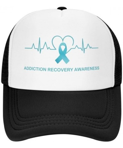 Addiction Recovery Awareness Heart-Beat Flag-Trucker Hats Denim Hats Cowboy Knit hat Baseball Caps Fisherman's hat Black $16....