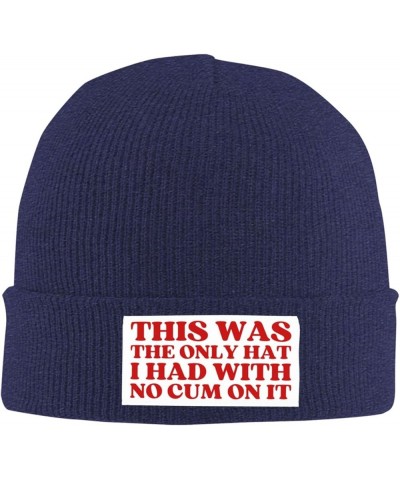 This was The Only Hat I Had with No Cum On It Beanie Hat for Men Women Warm Winter Cap Funny Fashion Knit Hat Navy Blue $9.89...