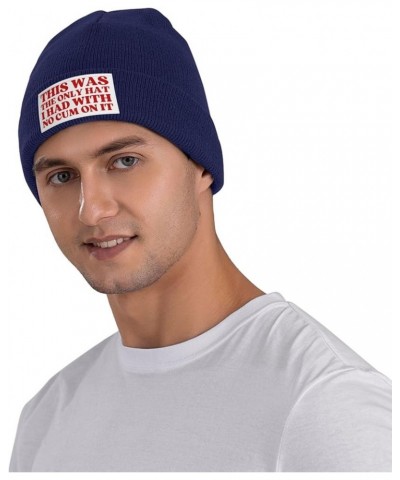 This was The Only Hat I Had with No Cum On It Beanie Hat for Men Women Warm Winter Cap Funny Fashion Knit Hat Navy Blue $9.89...