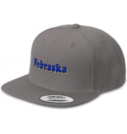 Snapback Hats for Men & Women Nebraska Love Acrylic Flat Bill Baseball Cap Dark Grey Design Only $14.35 Baseball Caps