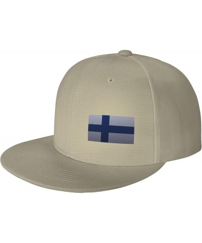 Flag of Finland Knitting Effect Snapback Hat Baseball Cap for Men Women Hip Hop Style Flat-Brimmed Hats Natural $11.77 Baseba...