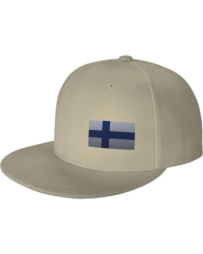 Flag of Finland Knitting Effect Snapback Hat Baseball Cap for Men Women Hip Hop Style Flat-Brimmed Hats Natural $11.77 Baseba...