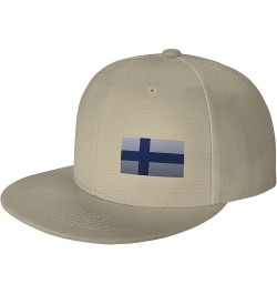 Flag of Finland Knitting Effect Snapback Hat Baseball Cap for Men Women Hip Hop Style Flat-Brimmed Hats Natural $11.77 Baseba...