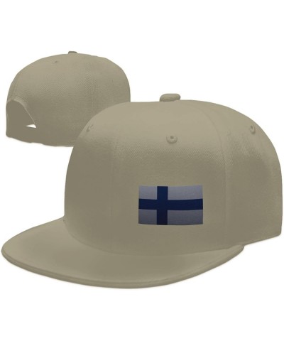 Flag of Finland Knitting Effect Snapback Hat Baseball Cap for Men Women Hip Hop Style Flat-Brimmed Hats Natural $11.77 Baseba...