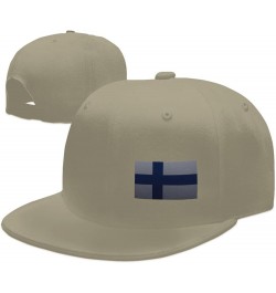 Flag of Finland Knitting Effect Snapback Hat Baseball Cap for Men Women Hip Hop Style Flat-Brimmed Hats Natural $11.77 Baseba...