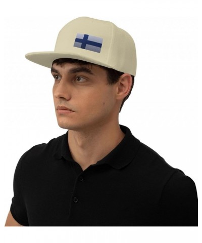 Flag of Finland Knitting Effect Snapback Hat Baseball Cap for Men Women Hip Hop Style Flat-Brimmed Hats Natural $11.77 Baseba...