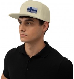 Flag of Finland Knitting Effect Snapback Hat Baseball Cap for Men Women Hip Hop Style Flat-Brimmed Hats Natural $11.77 Baseba...