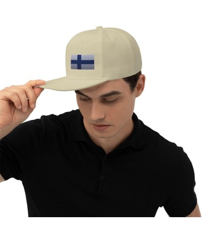 Flag of Finland Knitting Effect Snapback Hat Baseball Cap for Men Women Hip Hop Style Flat-Brimmed Hats Natural $11.77 Baseba...