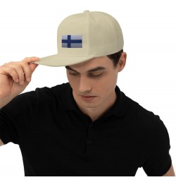 Flag of Finland Knitting Effect Snapback Hat Baseball Cap for Men Women Hip Hop Style Flat-Brimmed Hats Natural $11.77 Baseba...