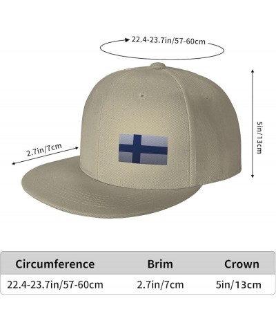 Flag of Finland Knitting Effect Snapback Hat Baseball Cap for Men Women Hip Hop Style Flat-Brimmed Hats Natural $11.77 Baseba...