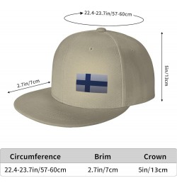 Flag of Finland Knitting Effect Snapback Hat Baseball Cap for Men Women Hip Hop Style Flat-Brimmed Hats Natural $11.77 Baseba...