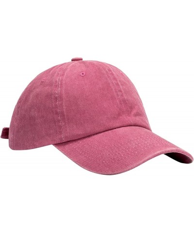 Baseball Cap for Men Women Vintage Adjustable Dad Hat for Outdoor Activities All Seasons Pink $5.89 Baseball Caps