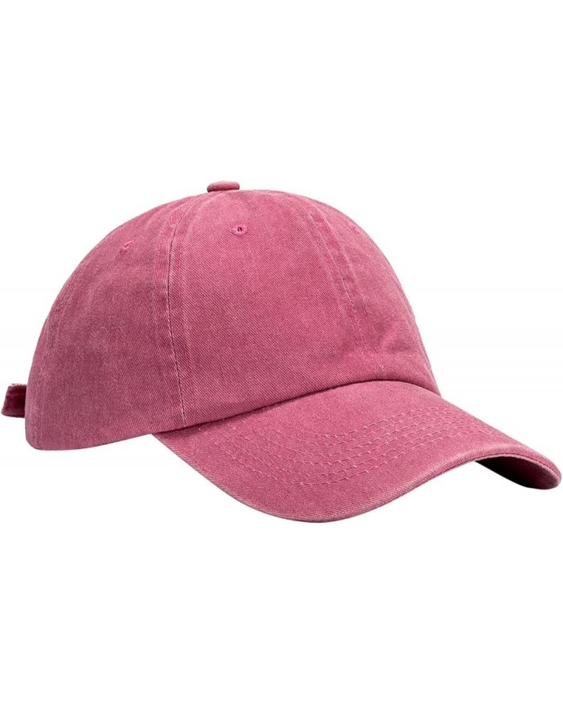 Baseball Cap for Men Women Vintage Adjustable Dad Hat for Outdoor Activities All Seasons Pink $5.89 Baseball Caps