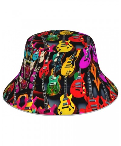 Colorful Guitar Bucket Hat Cotton,Sun Hat for Women Men, Summer Vacation Travel Beach Packable Fisherman Hat $17.47 Bucket Hats