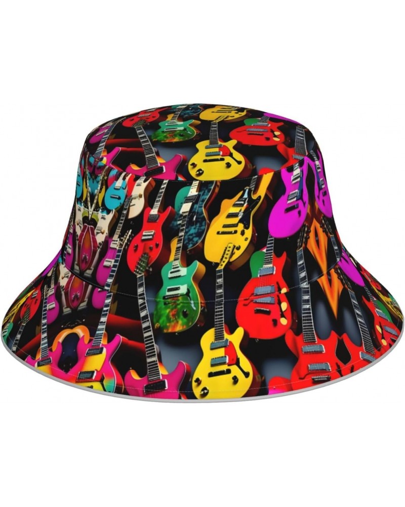 Colorful Guitar Bucket Hat Cotton,Sun Hat for Women Men, Summer Vacation Travel Beach Packable Fisherman Hat $17.47 Bucket Hats