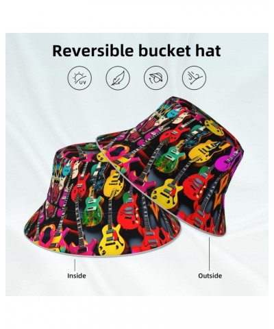 Colorful Guitar Bucket Hat Cotton,Sun Hat for Women Men, Summer Vacation Travel Beach Packable Fisherman Hat $17.47 Bucket Hats