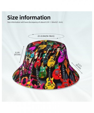 Colorful Guitar Bucket Hat Cotton,Sun Hat for Women Men, Summer Vacation Travel Beach Packable Fisherman Hat $17.47 Bucket Hats