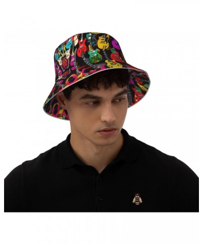 Colorful Guitar Bucket Hat Cotton,Sun Hat for Women Men, Summer Vacation Travel Beach Packable Fisherman Hat $17.47 Bucket Hats