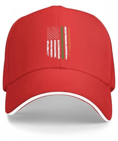 Irish Italian American Flag Baseball Cap Sandwich Brim Hats for Men Women Adjustable Caps Red $11.93 Baseball Caps