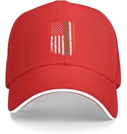 Irish Italian American Flag Baseball Cap Sandwich Brim Hats for Men Women Adjustable Caps Red $11.93 Baseball Caps