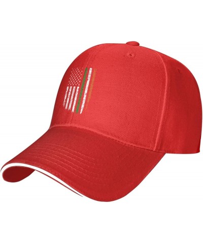 Irish Italian American Flag Baseball Cap Sandwich Brim Hats for Men Women Adjustable Caps Red $11.93 Baseball Caps