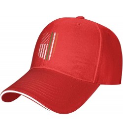 Irish Italian American Flag Baseball Cap Sandwich Brim Hats for Men Women Adjustable Caps Red $11.93 Baseball Caps