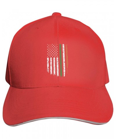 Irish Italian American Flag Baseball Cap Sandwich Brim Hats for Men Women Adjustable Caps Red $11.93 Baseball Caps