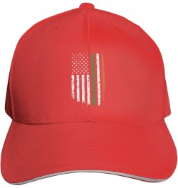 Irish Italian American Flag Baseball Cap Sandwich Brim Hats for Men Women Adjustable Caps Red $11.93 Baseball Caps