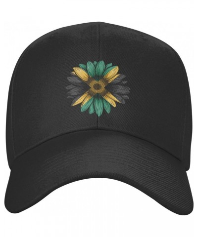 Vintage Sunflower Jamaica Flag Classic Duckbill Caps for Stylish Sun Protection Black $14.86 Baseball Caps