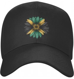 Vintage Sunflower Jamaica Flag Classic Duckbill Caps for Stylish Sun Protection Black $14.86 Baseball Caps