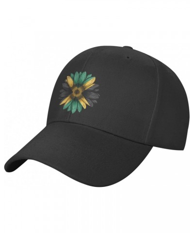 Vintage Sunflower Jamaica Flag Classic Duckbill Caps for Stylish Sun Protection Black $14.86 Baseball Caps