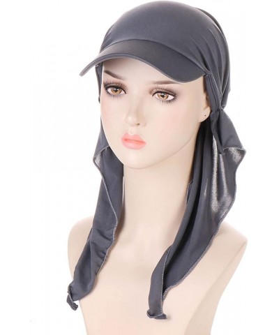 Baseball Hat Cap Hijab Shawl Simple Fabric Turban Summer Breathable Muslim Headscarf Hijab Cap for Women Men Grey $5.34 Skull...