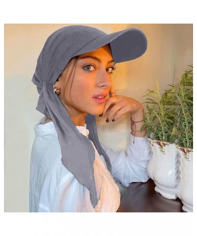 Baseball Hat Cap Hijab Shawl Simple Fabric Turban Summer Breathable Muslim Headscarf Hijab Cap for Women Men Grey $5.34 Skull...