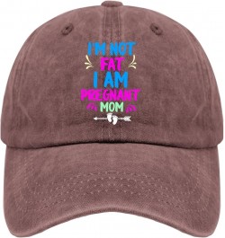 I'm Not Fat I Am Pregnant Mom Cap USA Hat Pigment Black Womens Beach Hat Gifts for Men Hiking Hats Wine Red $11.98 Bucket Hats