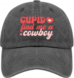 Cupid Find Me A Cowboy Trucker Hat Camping Hat Pigment Black Black Hat Women Gifts for Grandma Cycling Hats Pigment Black $10...