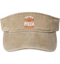 Gym Now Pizza Later Sun Visor Hats for Women Men Sun Hat Vintage Golf Hat Adjustable Baseball Cap Natural $12.13 Visors