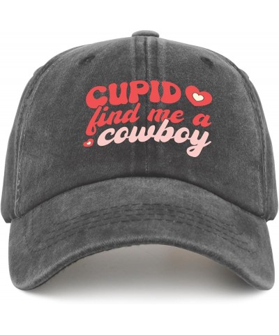 Cupid Find Me A Cowboy Trucker Hat Camping Hat Pigment Black Black Hat Women Gifts for Grandma Cycling Hats Pigment Black $10...