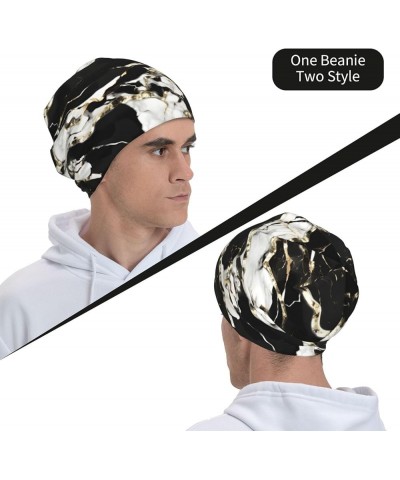 Black and White Soccer Ball Pattern Print Adult Brimless Hats, Warm Casual Knit Hats, Men's and Women's Headwear Gifts. Black...