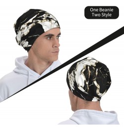 Black and White Soccer Ball Pattern Print Adult Brimless Hats, Warm Casual Knit Hats, Men's and Women's Headwear Gifts. Black...