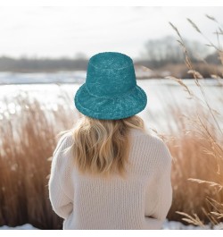 Grass Green Women's Faux Fur Warm Hat Fuzzy Winter Hat Strong Blue $9.20 Bucket Hats