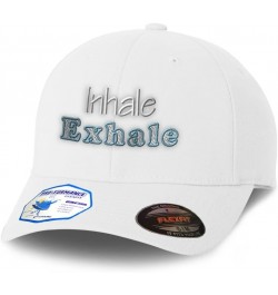 Flexfit Hats for Men & Women Inhale Exhale Polyester Dad Hat Baseball Cap White $18.35 Baseball Caps