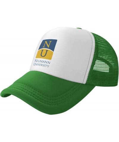 Neumann University Trucker Hats for Both Men and Women - Mesh Baseball Snapback Hats Green $13.89 Baseball Caps